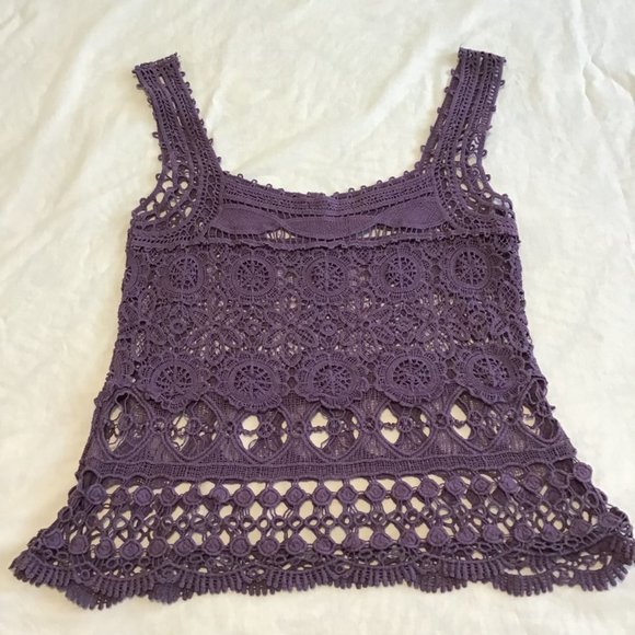 MAURICES Floral Crochet Boho Hippie  Tank Top - Picture 4 of 6